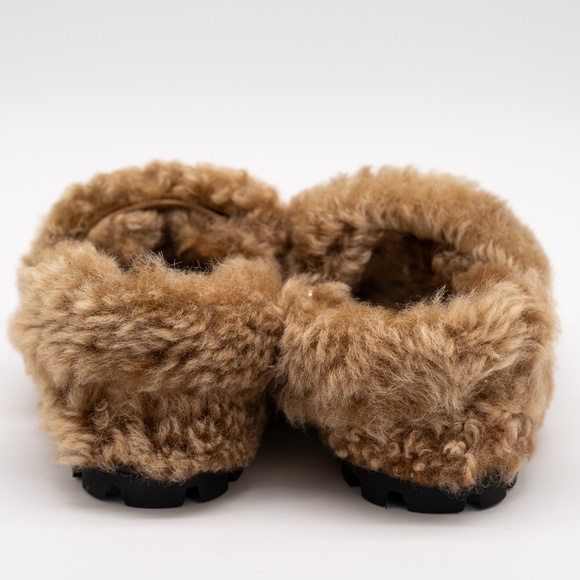 size 36eu 6 US Miu Miu Camel Brown Shearling Sandals - Picture 5 of 13